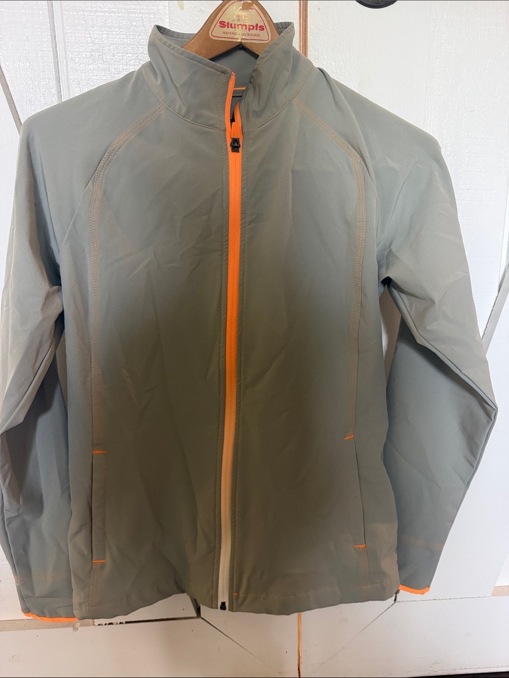 Slazenger Gray Windbreaker Jacket with Orange Ombré Zipper